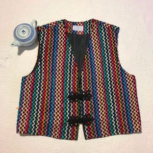 Vintage Boho Ribbon Vest Multicolor Doncaster L